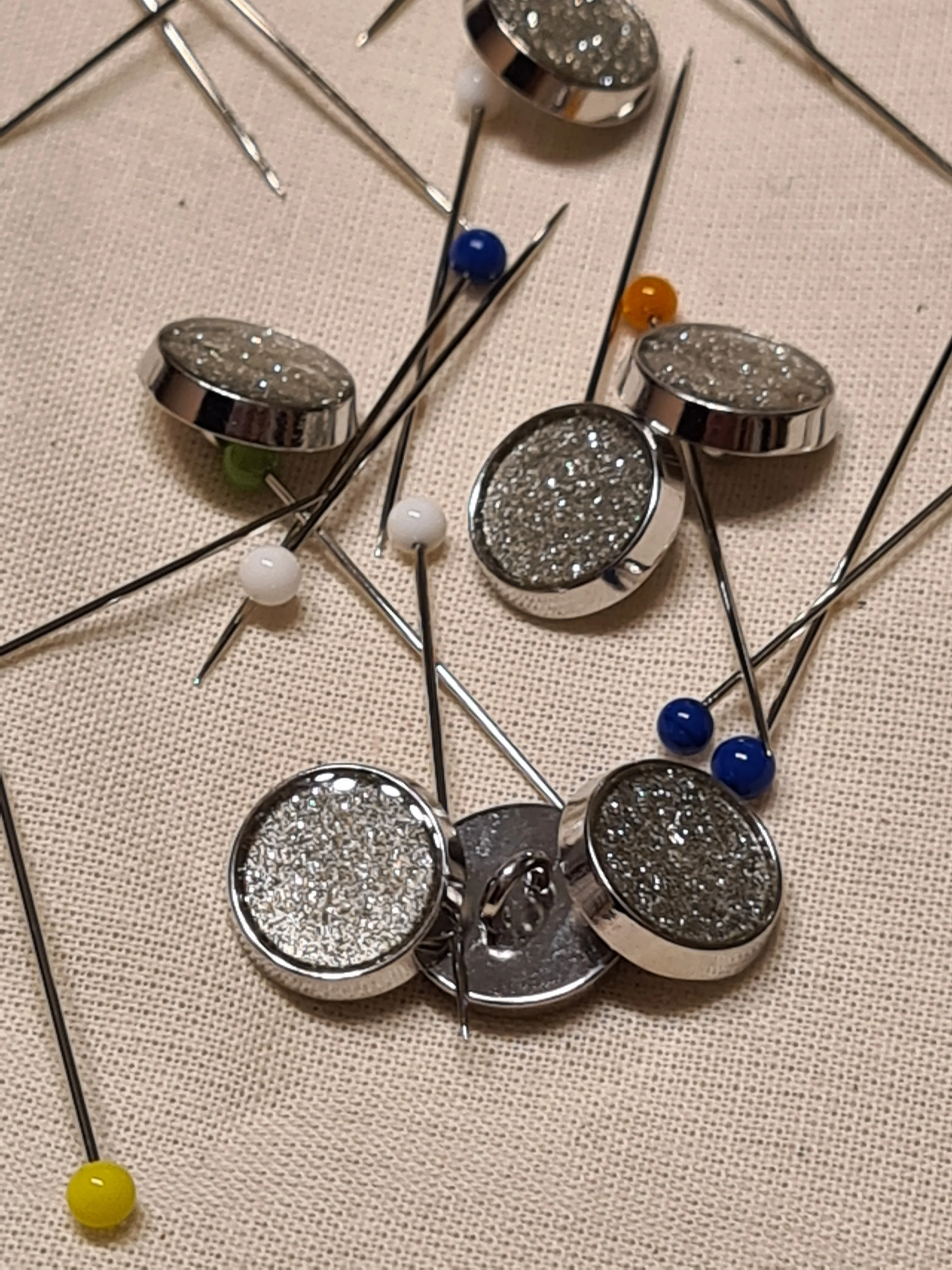 Boutons en métal pailleté à pied 11mm (prix à la pièce) - Image 6