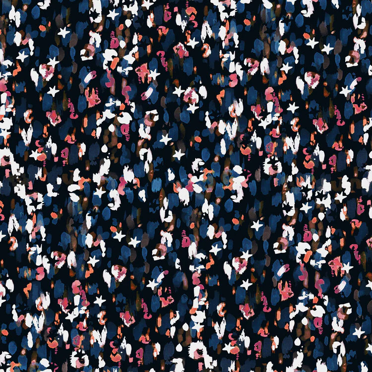 Cotton lawn oeko-tex "Ciel étoilé sur fond noir" de la collection Flourish de Dashwood Studio par Helen Powlman (prix pour 10cm) - Image 6