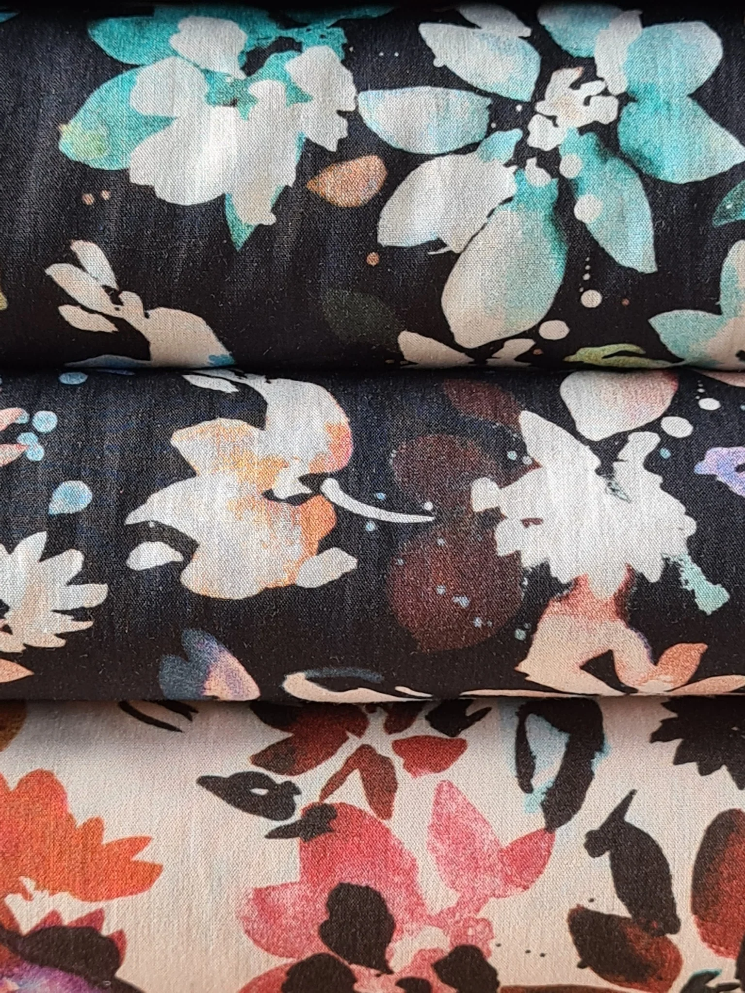 Cotton lawn oeko-tex "Flourish sur fond bleu" de Dashwood Studio par Helen Powlman (prix pour 10cm) - Image 6