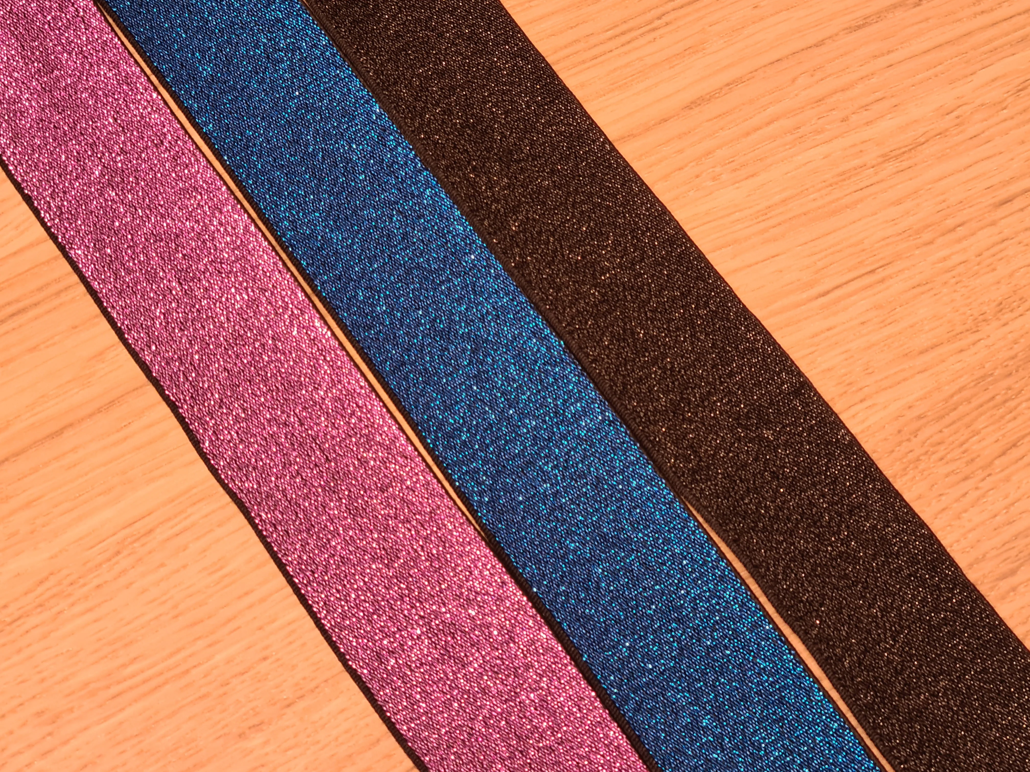 Elastique doux en lurex 38mm sur fond noir (unité = 50cm) - Image 10