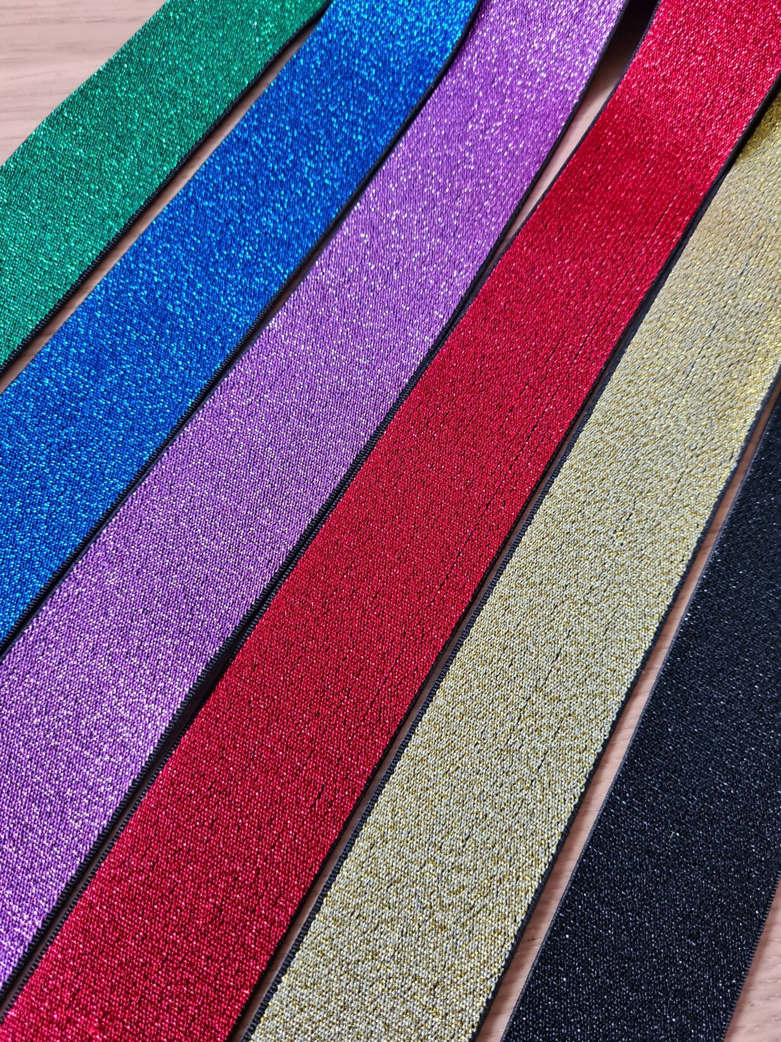 Elastique doux en lurex 38mm sur fond noir (unité = 50cm) - Image 9