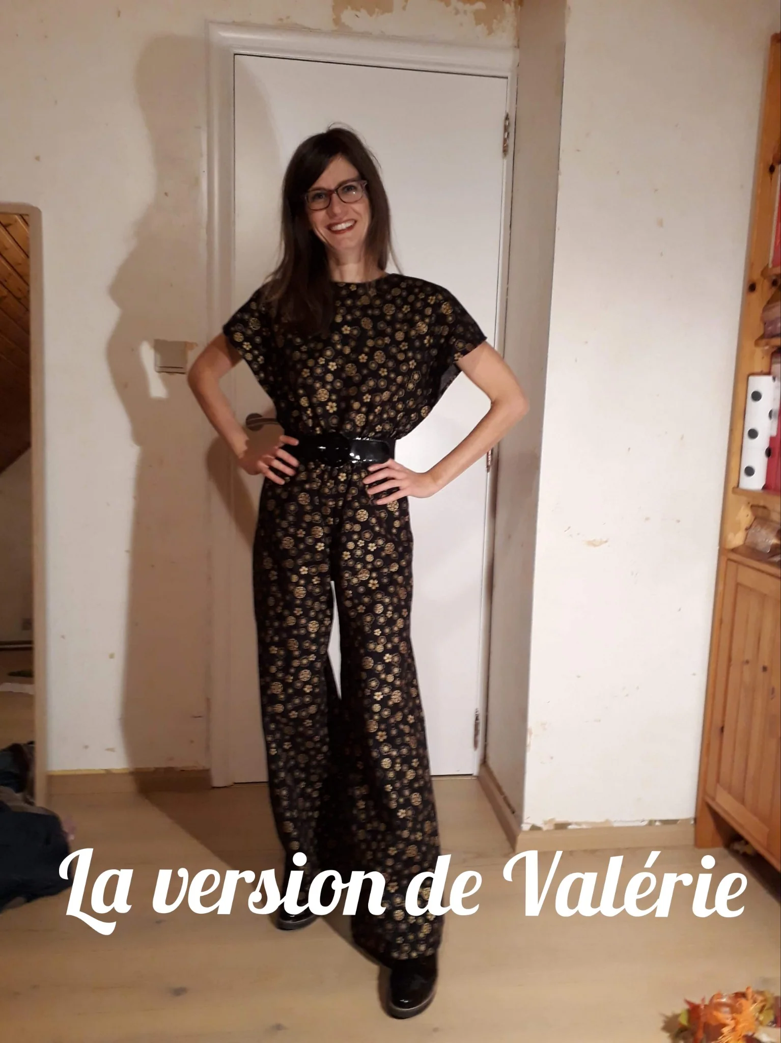 Tissu 100% coton Sakura doré noir (prix pour 10cm) - Image 6